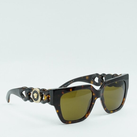 Versace VE4409 108/73 Sunglasses Dark Havana Square Frame, Brown Lenses - Picture 9 of 11